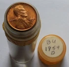 Roll of 1954-D BU/Gem Lincoln Wheat Cents, 50 Pennies 1C