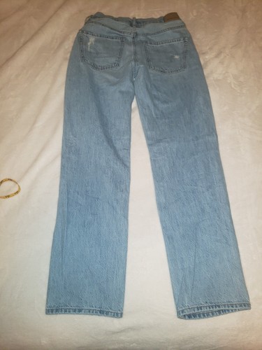 american eagle straight ripped mom jeans size 4 blue - Picture 2 of 11