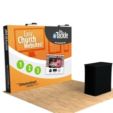 10ft Pop Up Stand Tradeshow Displays Booth Backdrop Wall with Custom Print