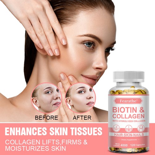 Cápsulas de biotina y colágeno, cabello sano, piel y uñas, antienvejecimiento y antioxidante - Imagen 5 de 13