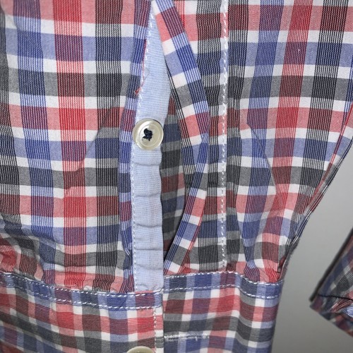 Camisa Springfield Hombre Talla Grande Naranja Rojo Cuadros Manga Larga - Imagen 2 de 13