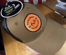 NWT new REALTREE Coyote Brown Blaze Orange Antler Patch SnapBack Hat Cap Hunting