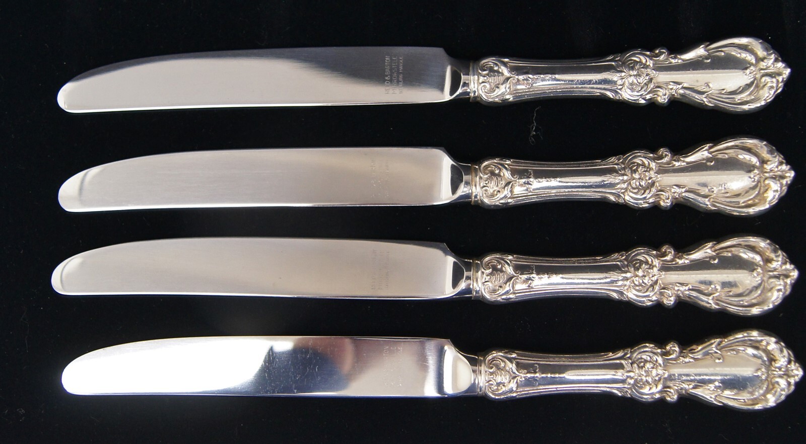 LOT OF 4 BURGUNDY Reed & Barton Sterling Silver New French Knife 9 1/8 ...