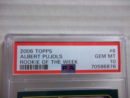 2006 Topps Albert Pujols PSA Gem Mint 10 Card #6 Rookie of the Week Cardinals - Picture 3 of 5