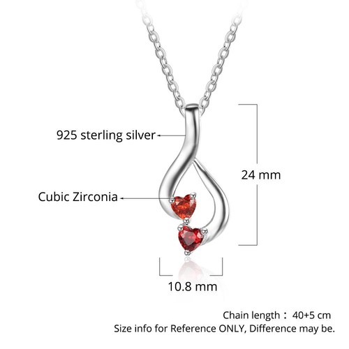 Collana con nome 1 2 o 3 cuori pietra nascita - collana madre cuore pietra nascita - Foto 5 di 8