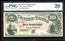 1878 $10 Legal Tender Note LTN FR-99 - Certified PMG 20 (Very Fine)