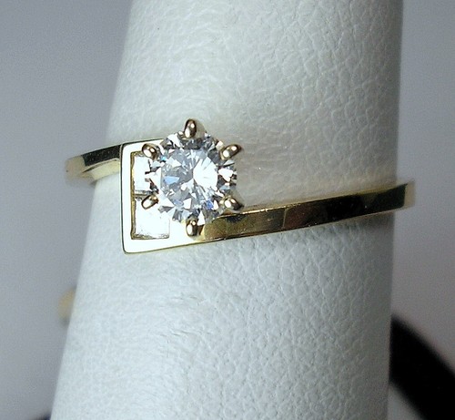 0.25 ct Round, .41 cttw Natural Diamonds 14K Yellow Wedding Set Was $1,350 Video - Picture 10 of 15