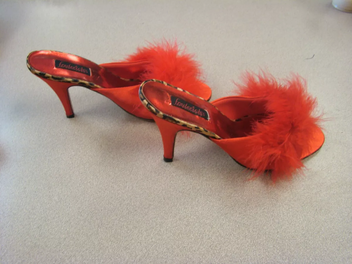 Fredricks of Hollywood Red Satin MULE SLIPPERS SIZE 6 eBay