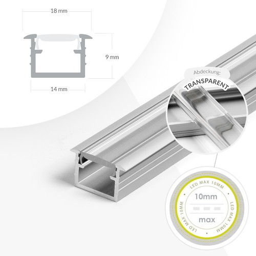 Profil aluminiowy LED Profile aluminiowe 2m 1m Szyna aluminiowa Listwa do taśm LED - Zdjęcie 11 z 57