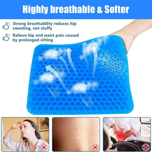 Gel Seat Cushion Portable Travel Cushions for Airplane Seats Camping Stadium - Picture 7 of 9