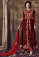 Brand New Readymade Georgette Pakistani Salwar Suit in Maroon