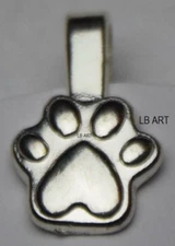 New Sealed 25 pack AANRAKU Small Silver Plated Paw Pendant Bails