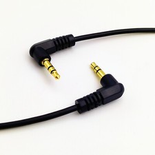 angle 3.5mm Stereo aux Cable 3-poles Gold-plated 90 degree 1meter 3-poles