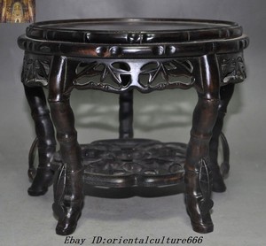 8/" Old chinese palace Rosewood wood Pure Hand-Carved Bonsai Potted Pedestal Base