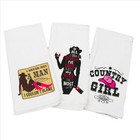 Kinara Set of 3 Cowgirl Country Cotton Print Kitchen Towels