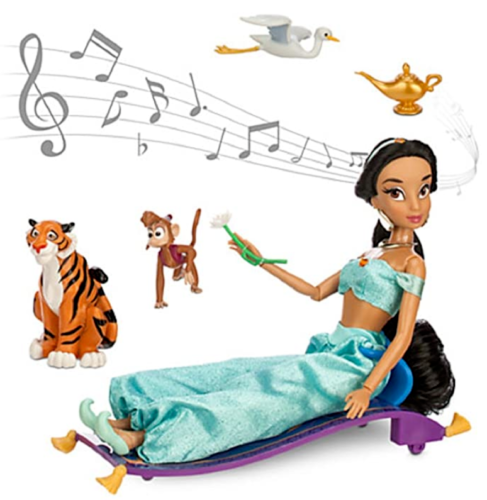 DisneyStore Jasmine Deluxe Singing Doll Set 11" Rajah Aladdin Princess Jafar Abu - Picture 2 of 2