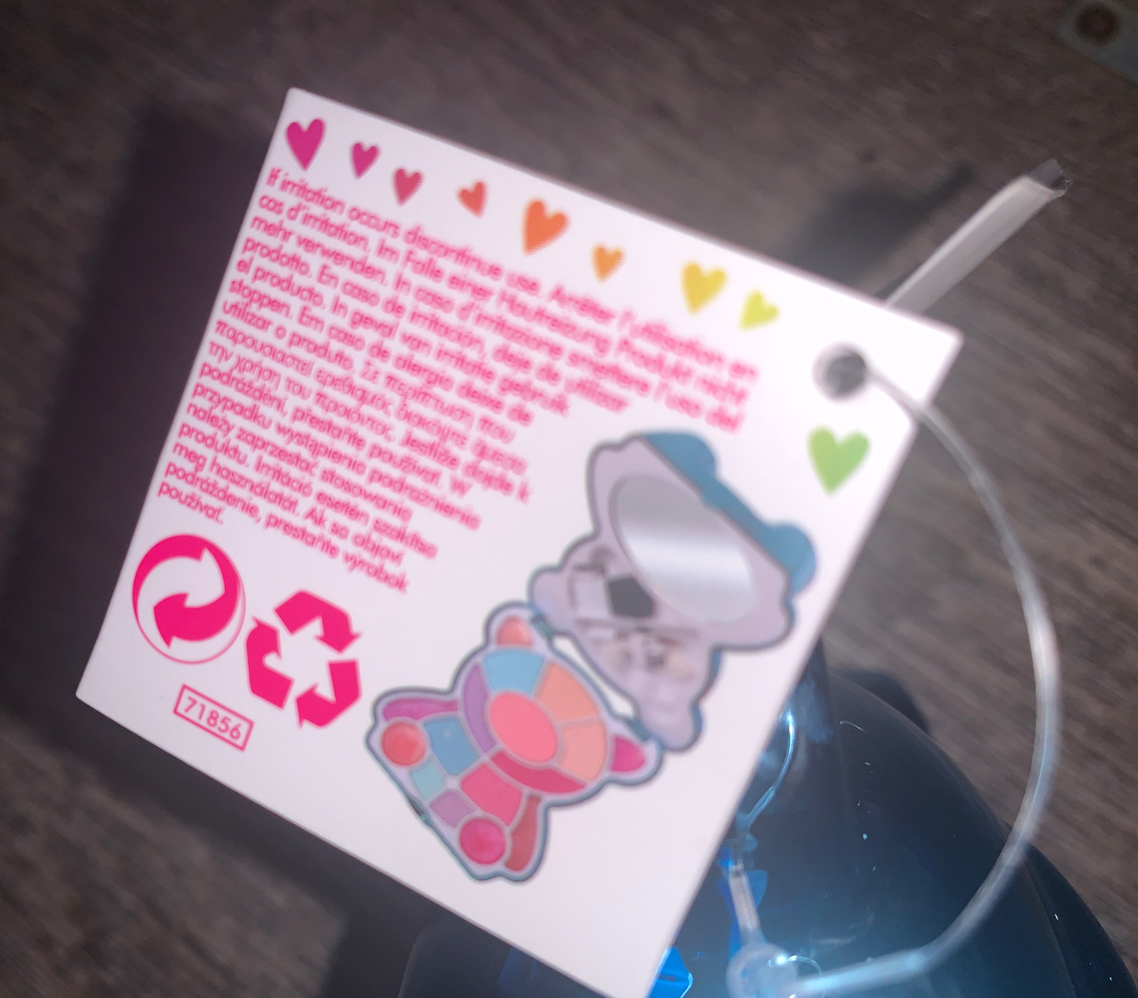 Claire’s Blue Teddy bear makeup kit lipgloss eyeshadow Mirror Box set