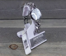 Armitron Women's Crystal Accented Silver-Tone Bracelet Watch - 75/5840WTSV - NEW