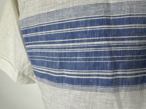 Vintage 70s Arrow Shirt Men M Slim Dagger Collar Retro Beach Pool Outdoors Ivory - Picture 10 of 18