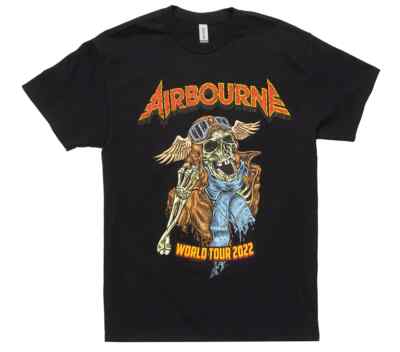 Airbourne Heavy Metal World Tour 2022 Concert Black T-Shirt