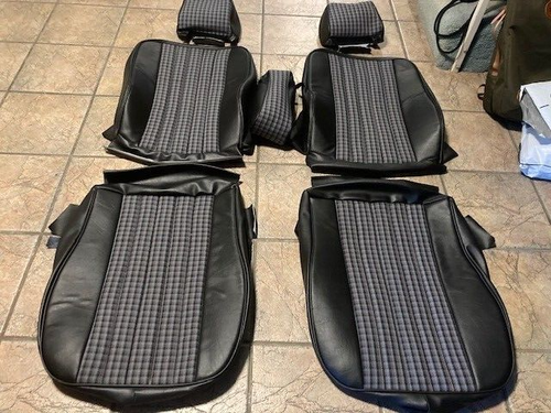 MERCEDES 450SL 380SL 107 UPHOLSTERY SEAT KIT MB TEX VINYL PALOMINO/GERMAN CLOTH - Picture 4 of 13