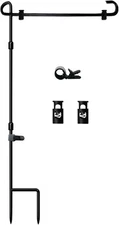 Garden Flag Stand-Holder-Pole with Garden Flag Stopper and Anti-Wind Clip for...