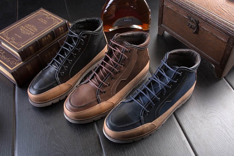 Retro Herren High-Top Winter Boots Futter Kunstleder Schnürer Stiefel Retro Herren High-Top Winter Boots Futter Kunstleder Schnürer Stiefel