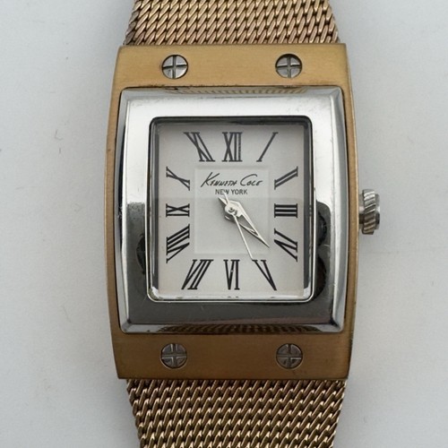 Kenneth Cole NY Watch Rose Gold Mesh Band Bracelet Stainless WR Womens