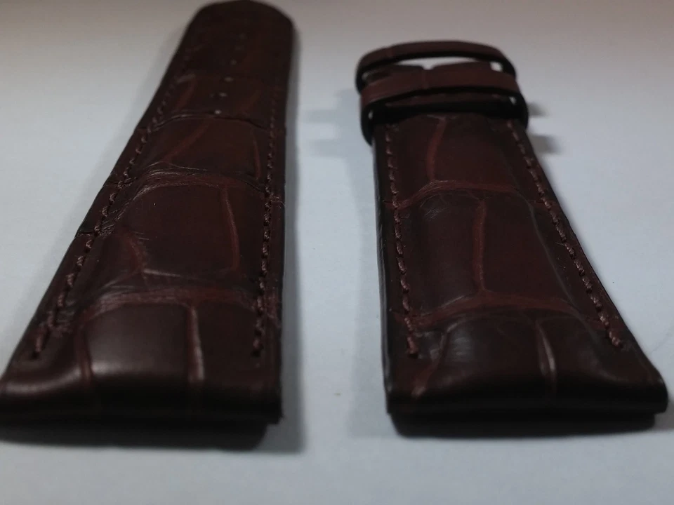 Banda/Correa Juvenia 19/16mm CAIMÁN MARRÓN, ligeramente acolchada, 73/113mm longitud Foto 3 de 4