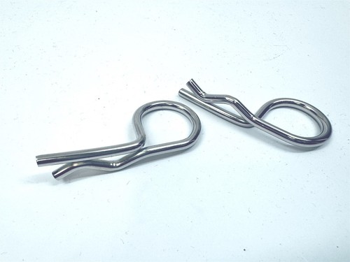 2x Pinzas de repuesto para capucha de pelo 3/16" abatibles cromadas carreras calle Hot Rod - Imagen 2 de 2