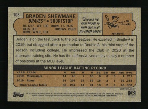 2021 Topps Heritage Minor League - You Pick Your Card - Complete Your Set - 第 136/264 張圖片