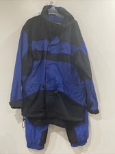 Vintage Edelweiss Ski Jacket Mens Large  Pants-34 2 Piece Snow Blue  Black