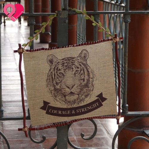 CUSTOM Hanging Door Sign PERSONALIZED Animal Farmhouse CANVAS BURLAP FLAG BANNER - Picture 13 of 24