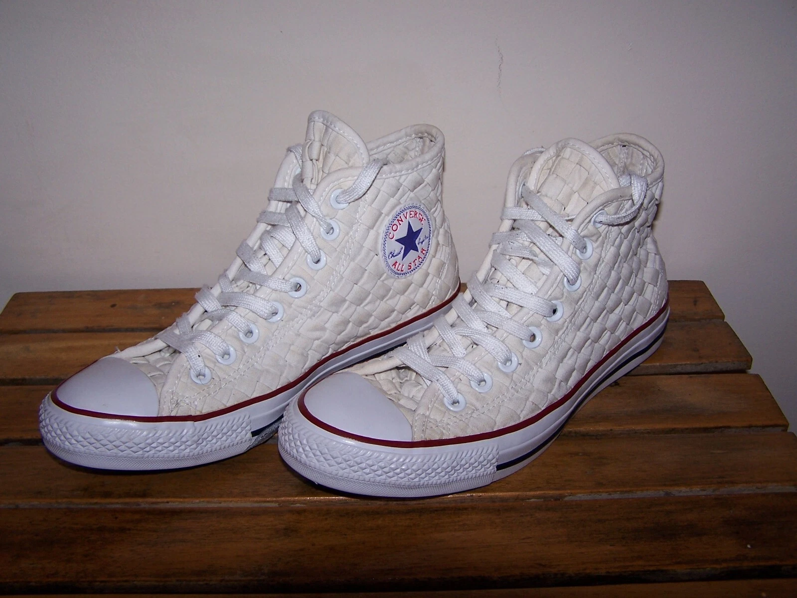 Converse All Star Woven bianche alte taglia 7 5 uk