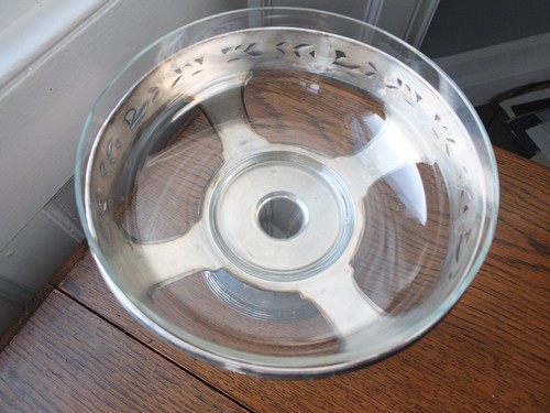 O. Gallia Christofle French Silver Plate basket with original glass bowl - Picture 5 of 9
