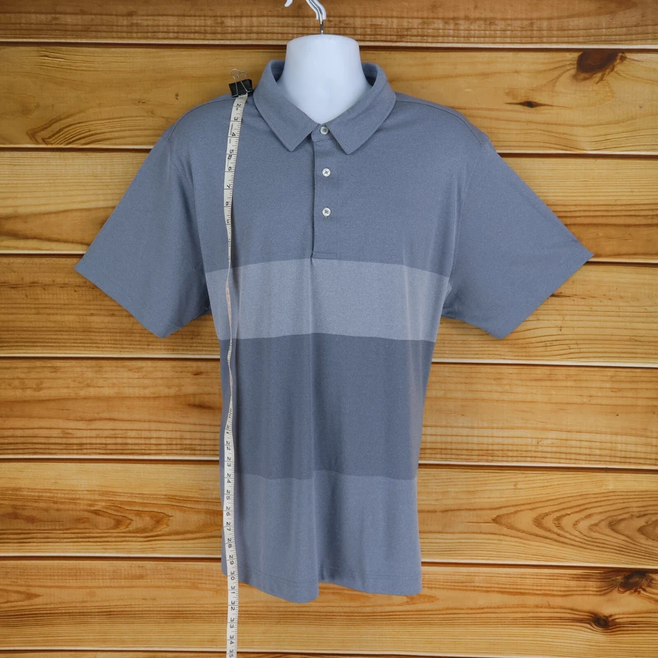 Camisa polo de golf Falls Creek para hombre talla XXL gris a rayas 100 % poliéster elástica Foto 3 de 4