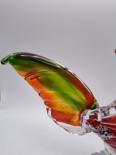 Murano Style Hand Blown Glass Rooster 10" Tall - Picture 8 of 19