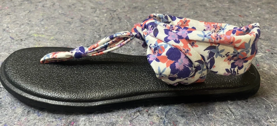 Sandalias Sanuk Chanclas Talla 8 Yoga Mat Sling Ella Estampado Floral Para Mujer Foto 3 de 4