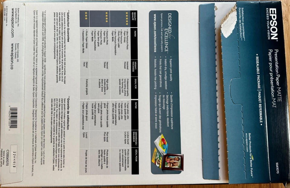 Epson Presentation Paper Matte 11"x17" 100 Sheets 27 LB 90 Brightness - Image 2 of 4