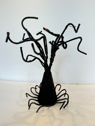 Vintage Lighted Halloween Tree Black Red Glow Haunted Forest CLEARANCE - Picture 8 of 10
