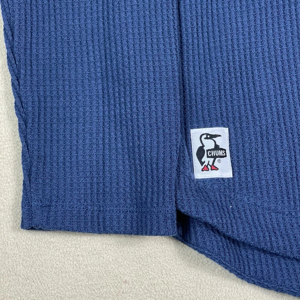 Chums Suéter Para Hombres XL Azul Henley Térmico Waffle Pullover Sudadera Adulto Foto 3 de 4