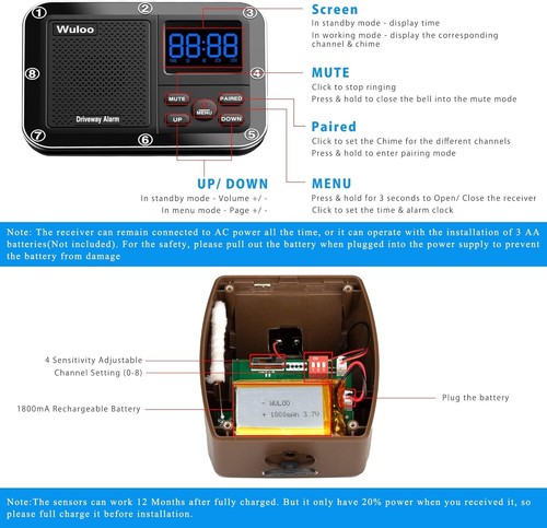 Advanced Solar Driveway Alarm - 1800ft Wireless Motion Sensor with Custom Alerts - Picture 9 of 10
