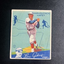 1934 Goudey Charles (Chick) Hafey # 34  