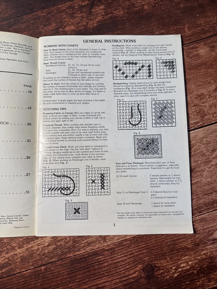 VTG 1979 Leisure Arts ALPHABET ALBUM Cross Stitch / Needlepoint Patterns - Image 3 of 4