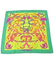 HERMES LE MORS A LA CONETABLE Carre 90 cm Silk Scarf Green Multicolor Auth
