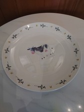 Large Dinner Plate COW by On The Farm Collection White Moooooo!!