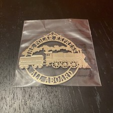 The Polar Express Ornament Train Gold Metal All Aboard Christmas