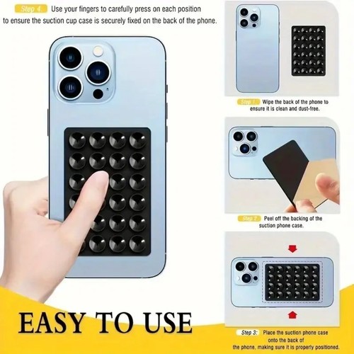2 Silicone Suction Pad For Mobile Phone Glass Desktop Black 24 Suction Cup Hole - 第 6/8 張圖片