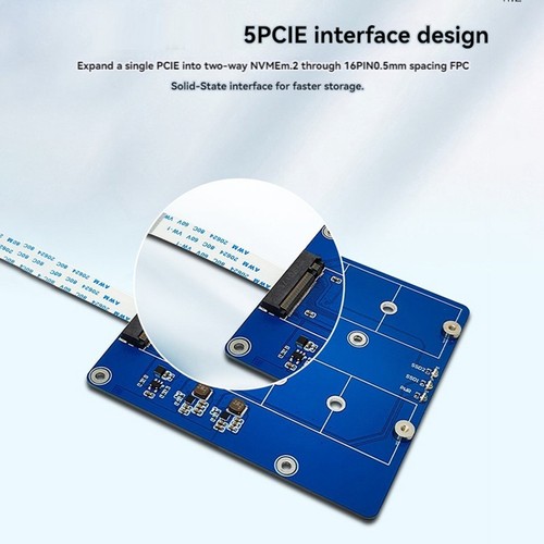 Expansion Board Module for 5 PCIE M.2 Dual SSD Expansion Board NVME4902 - Afbeelding 8 van 10
