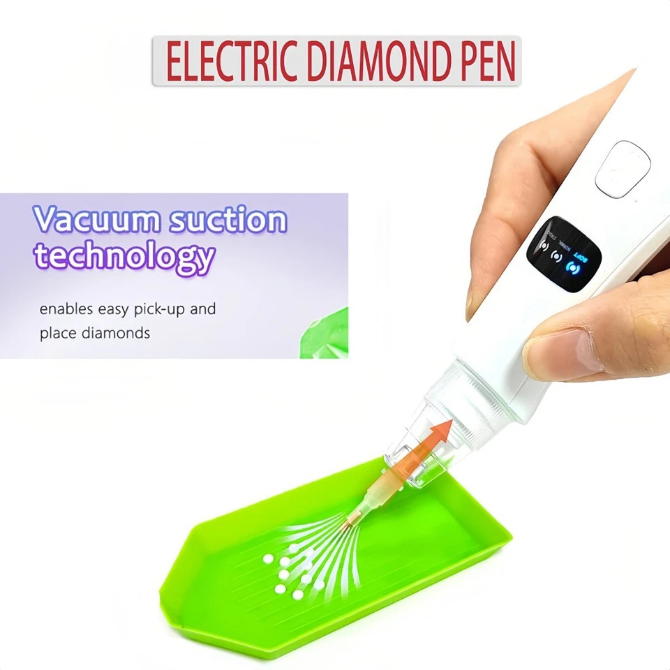 Pluma eléctrica para pintura de diamantes al vacío pluma artística de diamantes sin necesidad de cera inalámbrica hágalo usted mismo Foto 2 de 4